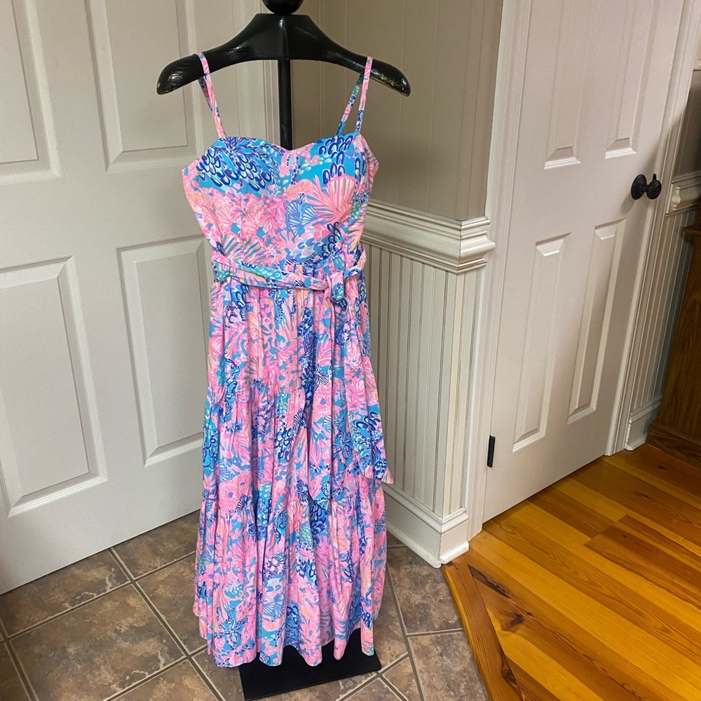 Pink and turquoise sundress, Lily Pulitzer Size 4